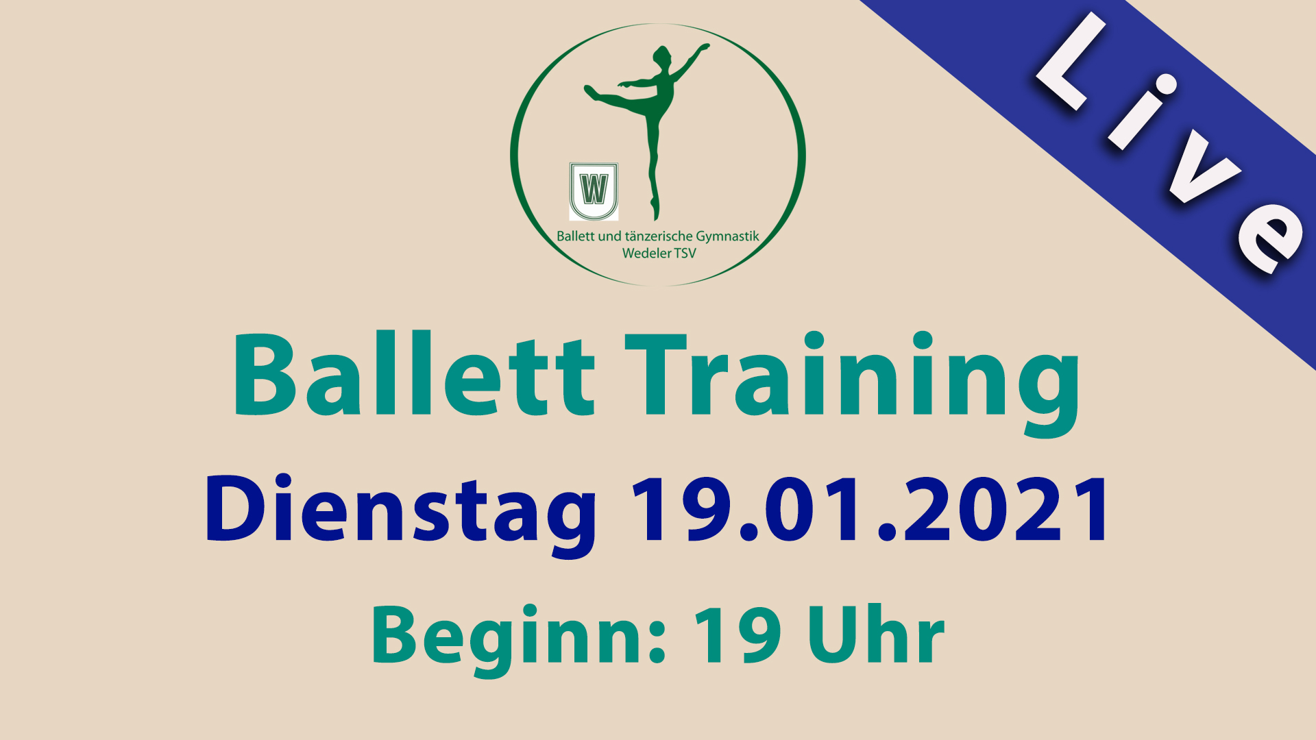 Read more about the article Ballett Training | LIVESTREAM | DI 19.01.2021 | 19 Uhr